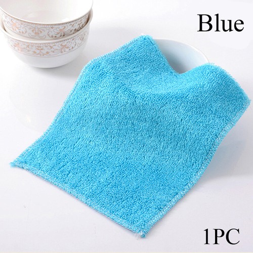 Bamboo Fiber Anti-grease Dish Cloth Scouring Pad Cleaning Rags Washing Towel
