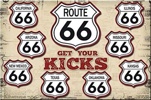 Details about / Metal Tin Sign get your kicks route 66 Decor Bar Pub Home Vintage Retro Poster