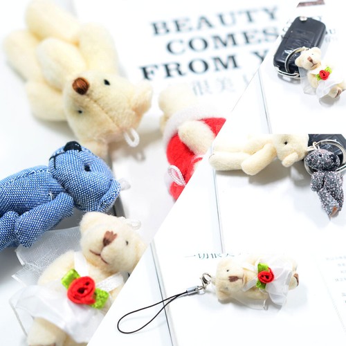 7pcs Cute Mini Bear Stuffed Animal Doll Plush Soft Toy Girl Birthday Gifts