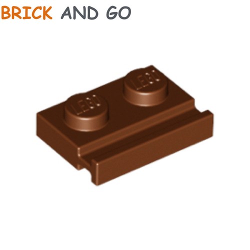 marron brown 4 x LEGO 32028 Plaque Rainure Slide NEUF NEW Plate 1x2 Rail