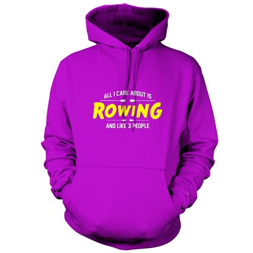 Funny Unisex Hoodie // Hooded Top Kayak All I Care About Is Rowing Row