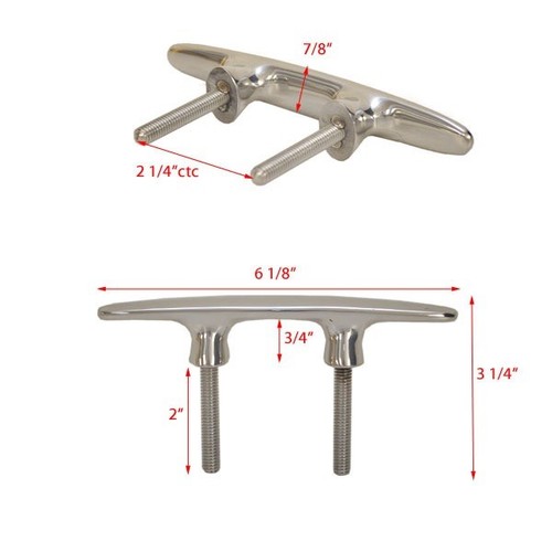 Cobalt 6 Inch Polished Stainless Steel Boat Deck Cleat 401474