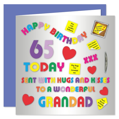 Age Range 50-85 Years Alphabet Design Grandad Happy Birthday Card
