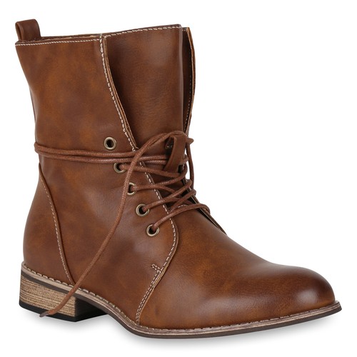 894192 Schuhe Damen Stiefeletten Stiefel Schnürstiefeletten Mode