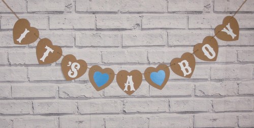 IT/'S A BOY IT/'S A GIRL BABY SHOWER CHRISTENING BUNTING NURSERY TWINS BANNER