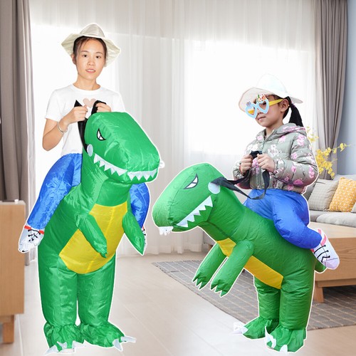 Kids Adult Inflatable Santa Claus Dinosaur Cosplay Party Dress Blow Up Costume