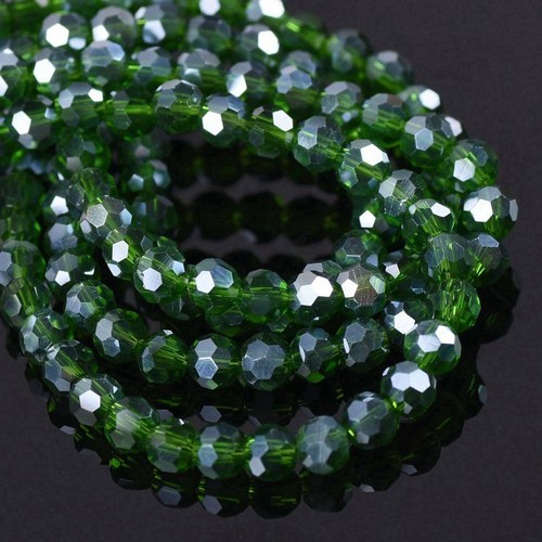 72Pcs 8mm 32 Facets Faceted Czech Crystal Glass Loose Beads DIY Jewelry Making