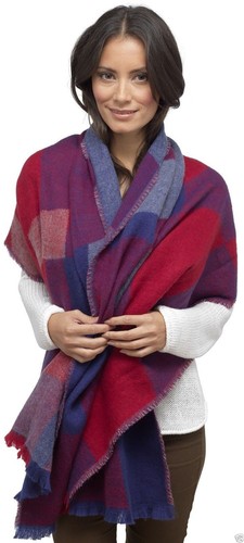 LADIES WOMENS BRUSHED BLANKET SCARF WINTER WARM COZY WRAPOVER BY FOXBURY