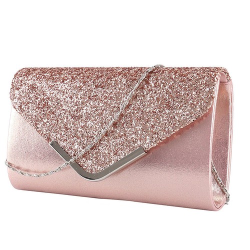 Modern Formal Wedding Evening Clutch Bag Glittery Shimmer Handbag Party Purse UK