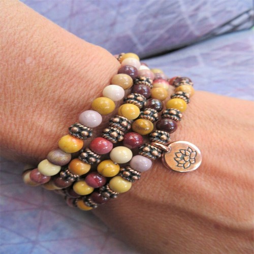 6 mm Jasper 108 Perles Mala bouddhiste Bracelet Collier à moindre coût spiritualité Chic