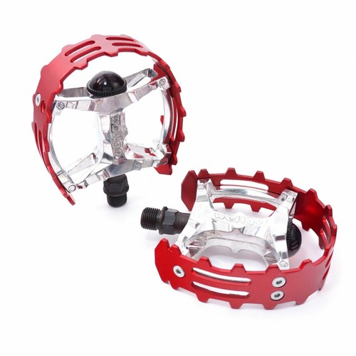 Old school 1//2/" BMX XC-II Wellgo bear trap pedal ONE PIECE CRANKS Red