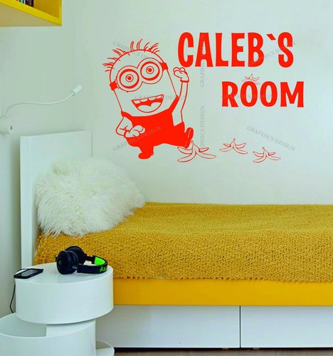 Nom personnalisé méprisable Me serviteurs garçons ou filles Chambre Autocollant Mural Vinyle