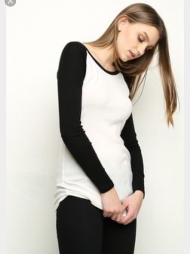 Brandy melville cream raglan sleeve brooke take it easy baseball graphic top S//M