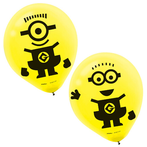 6 DESPICABLE ME Minion Fun LATEX BALLOONS ~ Birthday Party Supplies Latex
