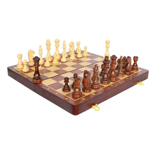 XL Große Schach Holz Set Klapp Schachbrett Handcrafted Stück Holz Bord 18 Zoll