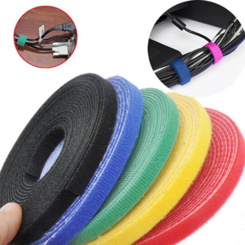Back To Back Hook And Loop Fastener Self-Gripping Strap Cable Tie 5M Useful