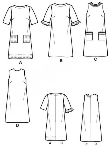 NEW LOOK SEWING PATTERN 6500 MISSES SZ 10-22 CLASSIC RETRO STYLE SHIFT DRESSES