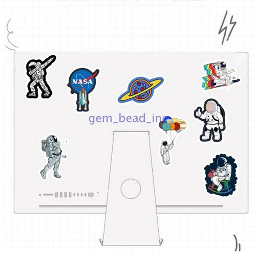 50Pcs Astronaut Space Graffiti Stickers Laptop Skateboard Luggage Cartoon Decals