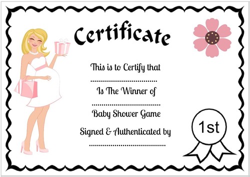 Free Certificate How Well Do You Know Mummy Baby Shower Game//Pink//Blonde//Mum//