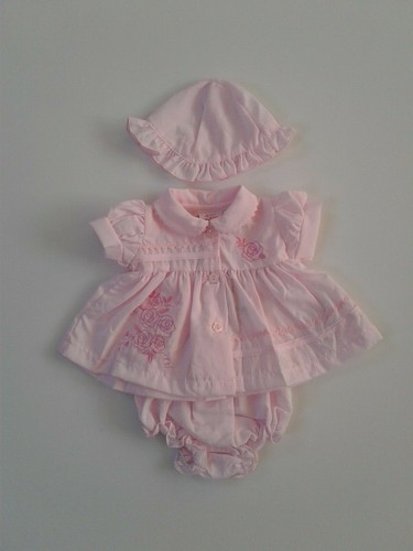 Premature Tiny Baby Filles Vêtements Rose robe pantalon chapeau Set 3-10 LB nouveau-né