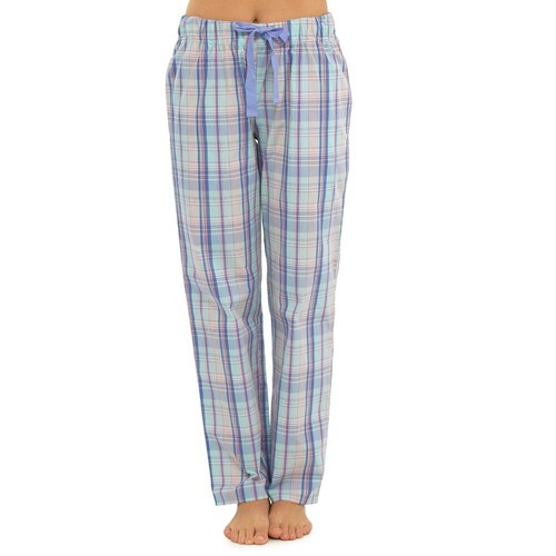 Ladies Soft Cotton Blend Colourful Checked Design Loungepants In Sizes 10-18