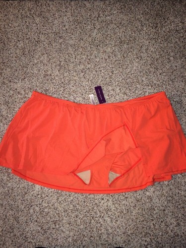 Swim By Cacique Swim Skirt Plus Size 28 Attached Brief Skort Blazing Sunset NWT