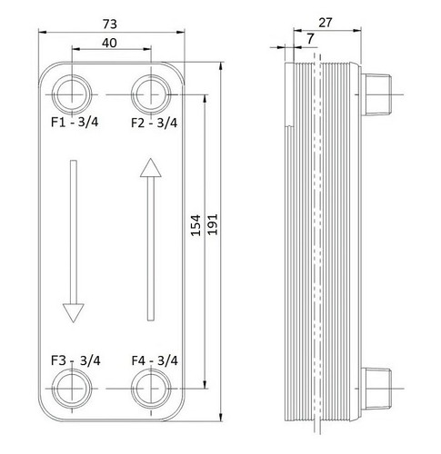 25kW Heizung Solar Plattenwärmetauscher B3-12-12 mit 4x3//4 Zoll Anschl