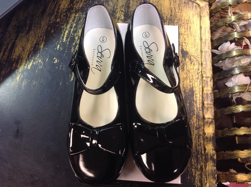 EU34 -2 Nero brevetto scarpe Mary Jane da sevva-UK taglia 4 EU20