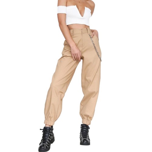 Le Donne vita alta catena hip-pop Sport da Combattimento Cargo Harem Pantaloni Leggings Pantaloni