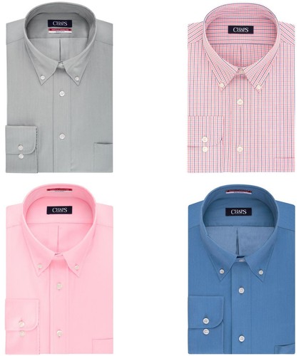 Chaps Dress Shirt Mens Big /& Tall Regular-Fit Long Sleeves Iron Free Button Down