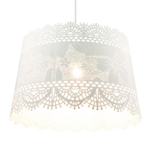 Luxus Pendel Lampe Schlaf Gäste Zimmer Hänge Decken Leuchte Blumen Muster weiß