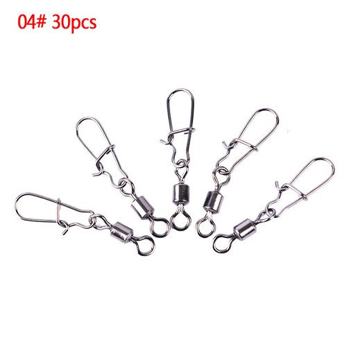 30PCS 2# 4# 6# 8#10# 12#14# Stainless Steel Fishing Connector Snap Pins FishiWR