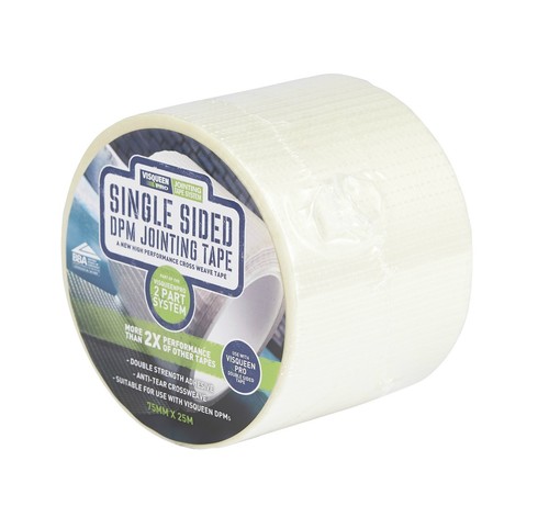 Visqueen Pro Single Sided Jointing Tape 75mm x 25m for DPM Membranes DPC