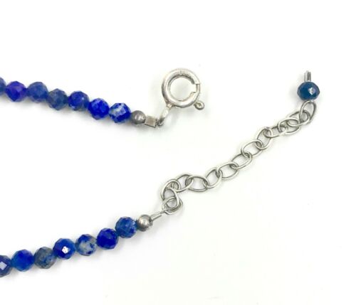 Genuine Lapis lazuli Natural Color 925 Silver adjustable Bracelet  USA SELLER 