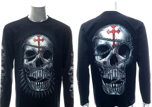 Rock Eagle T-shirt Tattoo Glow in Dark Skull Grim Reaper Everday Look Tee Men