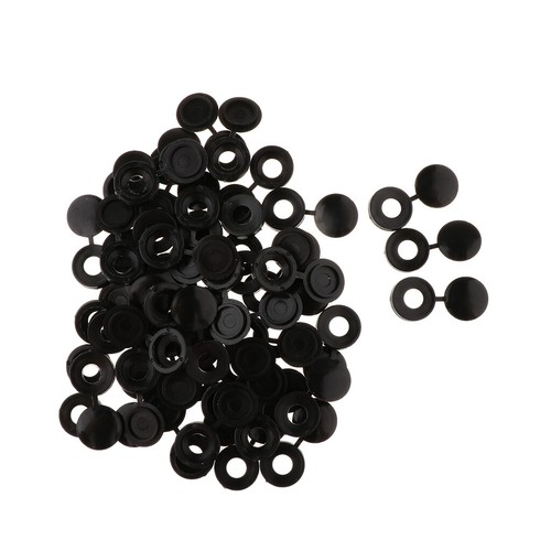 Pack de 50PCS en plastique Noir Rabattable à charnière vis Jauges Cover Caps Fin