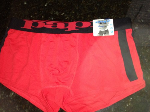 NWT PAPI RED BLACK EURO STYLE COOL PASS BRAZILIAN TRUNKS SZ XL NICE 40-42