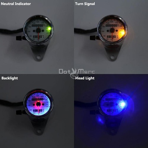 LED Speedometer Odometer Tachometer for Motorcycle Chopper Cruiser Universal