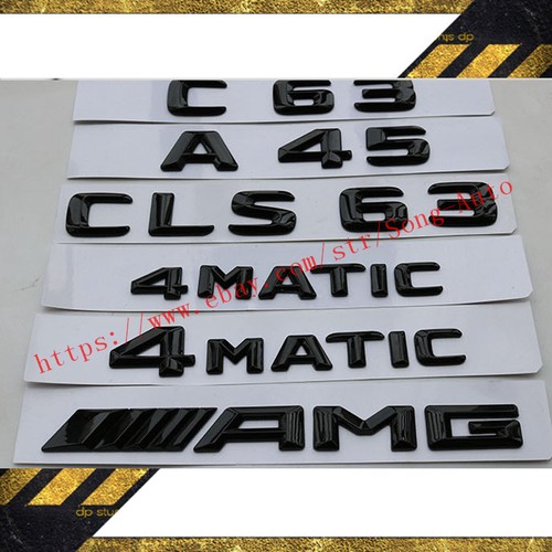 Gloss Black /" C220+AMG /" Trunk Rear Letters Words Badge Emblem for Mercedes Benz