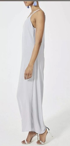 BNWT Ladies Designer Women’s Light Grey Wide Leg Jumpsuit One Size Fit 8-12
