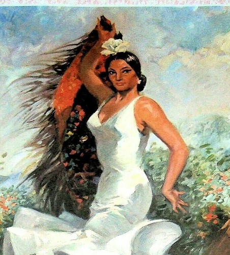 Maria Albaicin 1973 Spanish Flamenco Dancer Vintage Poster Print Retro Style