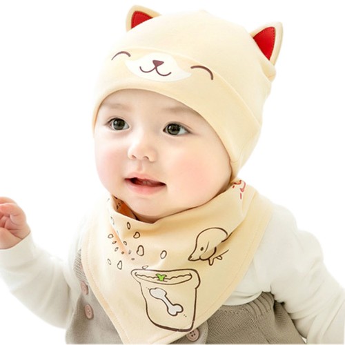 Newborn Kids Baby Boy Girl Scarf Hat Set Winter Warm Crochet Knit Beanie Cap