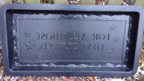 Military Service bench top mold 3//16th/" plastic /"For all those that served/" 31/"