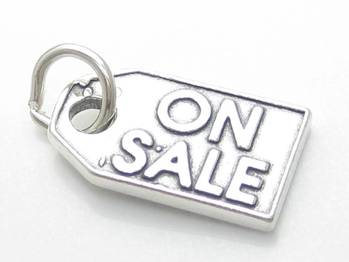 On Sale Tag sterling silver charm .925 x 1 Sales Bargain Discount charms CF5182