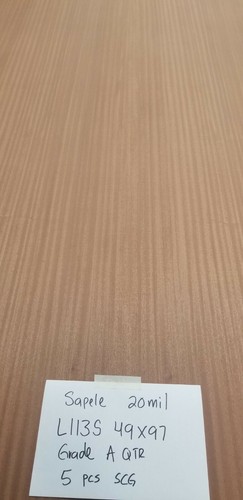 Sapele Wood Veneer 49/" x 97/" 20Mil Paper Backed AA Grade L113S