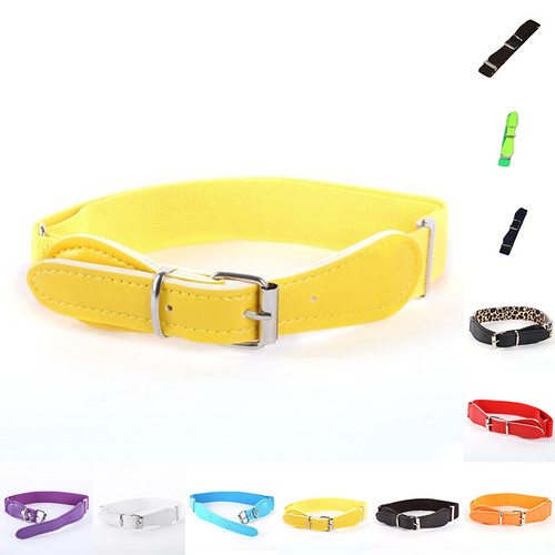 Toddler Candy Color Waist Belt Buckle PU Leather Kids Girls Boys Waistband 26in