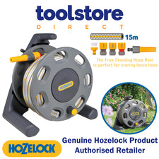 Hozelock 2412 Compact Free Standing Hose Reel (30m) with hose + Accessories
