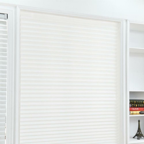 Self-Adhesive Pleated Blinds Half Blackout Bathroom Windows Curtains Shades UK