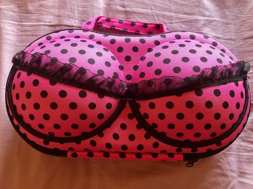 Voyage Organisateur Soutien-gorge Sous-vêtements Lingerie Sac de rangement Case Pink Dots Leopard UK