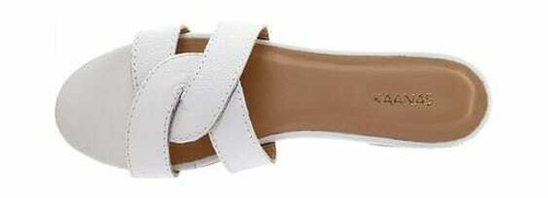 Women/'s KAANAS Santorini Infinity Slide White Bovine Leather